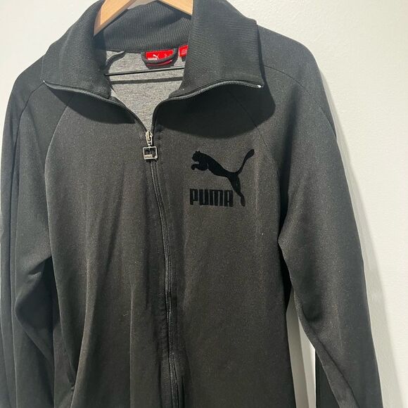 Men’s Black Puma Athletic Full Zip Up Sweatshirt L - Picture 2 of 5
